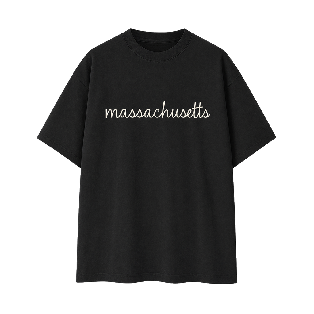 Collection 3 Massachusetts Essential Cotton T-Shirt - Black front