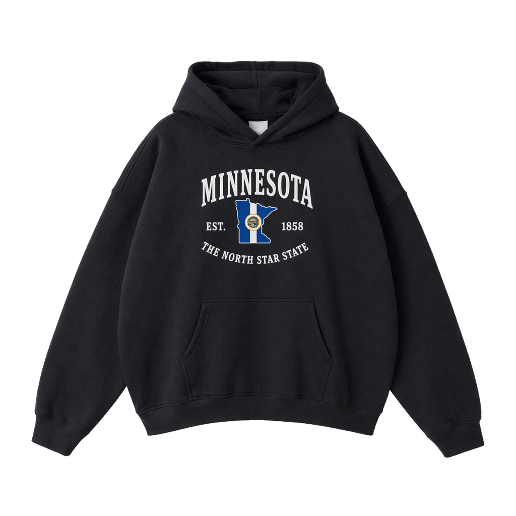 Collection 8 Minnesota Oversize Fleeced Hoodie - Black front