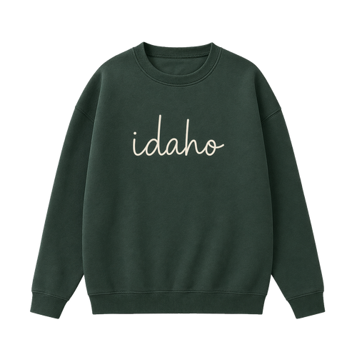 Collection 3 Idaho Essential Heavyweight Crewneck Sweatshirt - Dark Green front