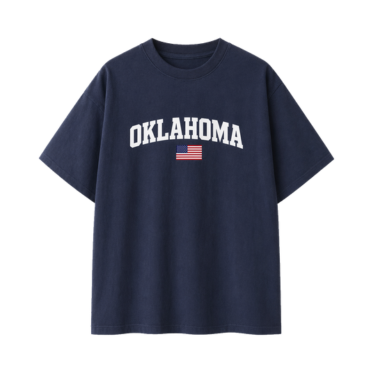 Collection 2 Oklahoma Essential Cotton T-Shirt - Navy Blue front