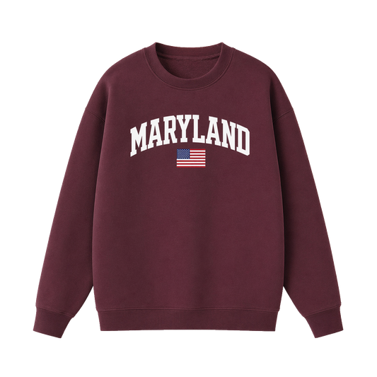 Collection 2 Maryland Essential Heavyweight Crewneck Sweatshirt - Dull Red front