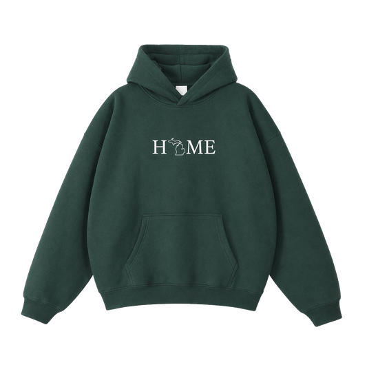 Collection 5 Michigan Oversize Fleeced Hoodie - Eden Green front