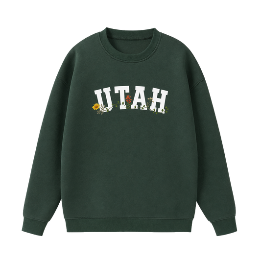 Collection 10 Utah Essential Heavyweight Crewneck Sweatshirt - Dark Green front