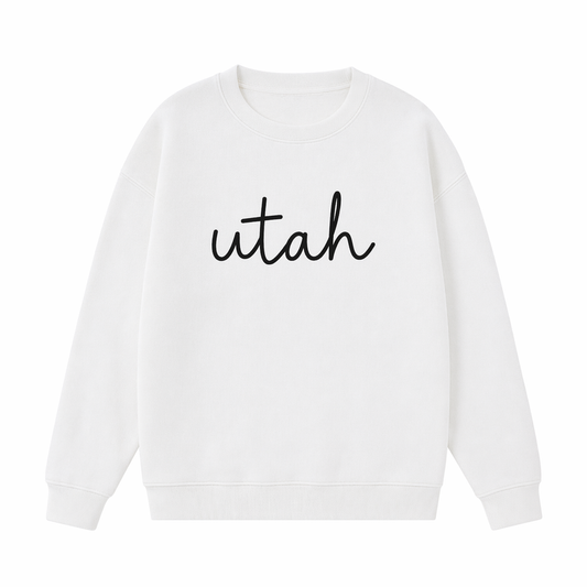 Collection 3 Utah Essential Heavyweight Crewneck Sweatshirt - White front