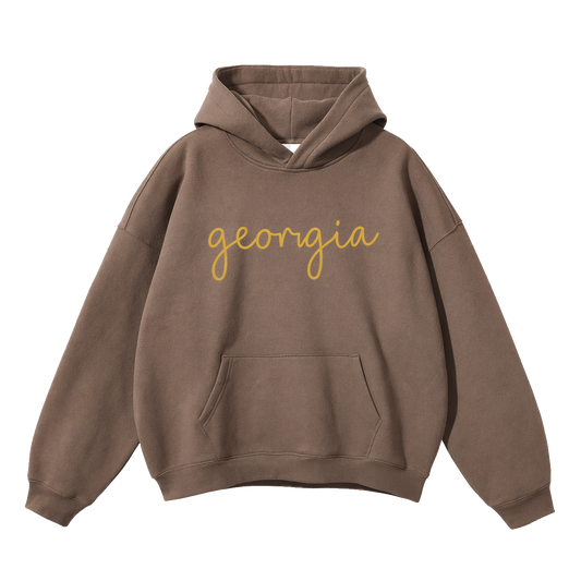 Collection 3 Georgia Oversize Fleeced Hoodie - Brown front