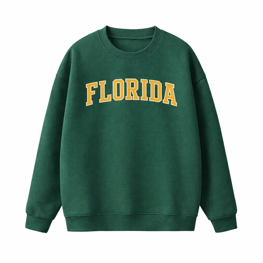Collection 1 Florida Essential Heavyweight Crewneck Sweatshirt - Dark Green front