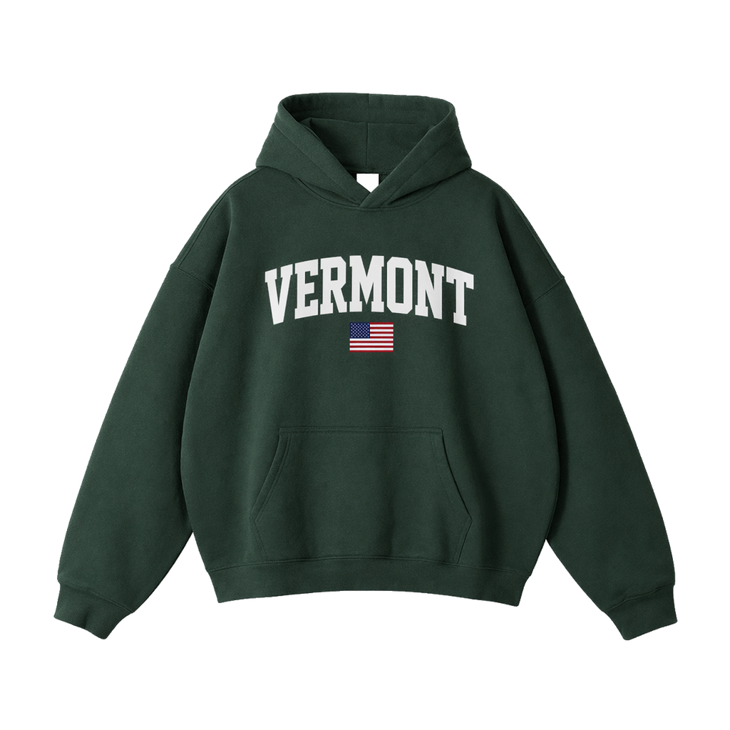 Collection 2 Vermont Oversize Fleeced Hoodie - Eden Green front