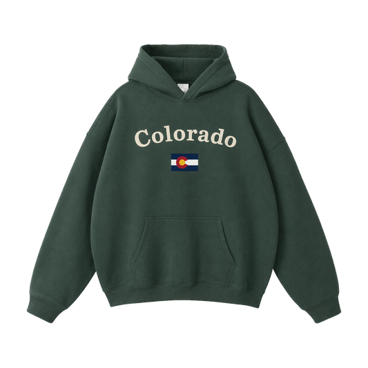 Collection 6 Colorado Oversize Fleeced Hoodie - Eden Green front