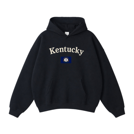 Collection 6 Kentucky Oversize Fleeced Hoodie - Black front