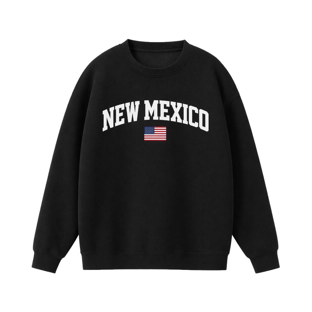Collection 2 New Mexico Essential Heavyweight Crewneck Sweatshirt - Black front