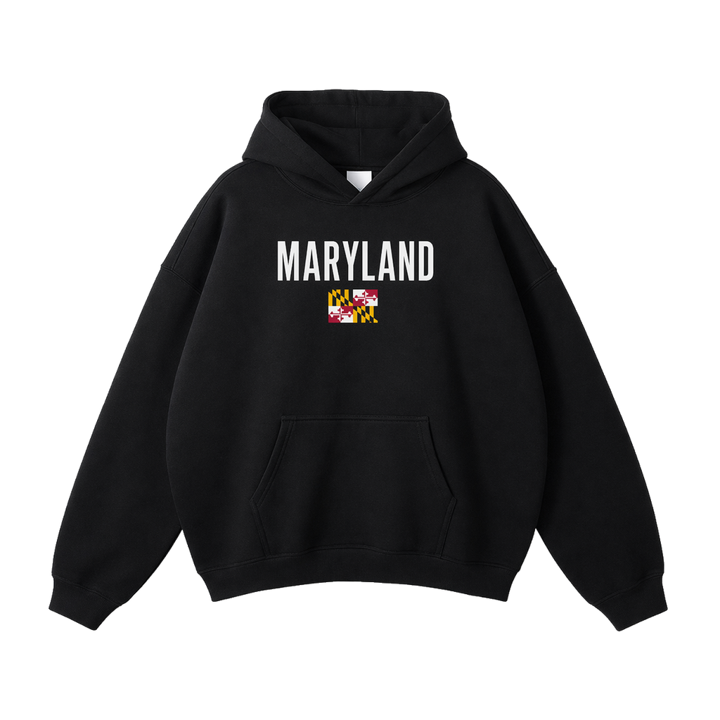 Collection 7 Maryland Oversize Fleeced Hoodie - Black front