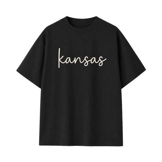 Collection 3 Kansas Essential Cotton T-Shirt - Black front