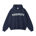 Collection 10 Massachusetts Oversize Fleeced Hoodie - Navy Blue front