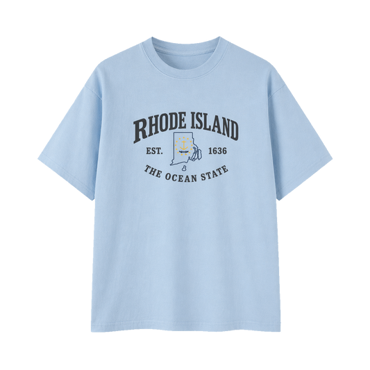 Collection 8 Rhode Island Essential Cotton T-Shirt - Light Blue front