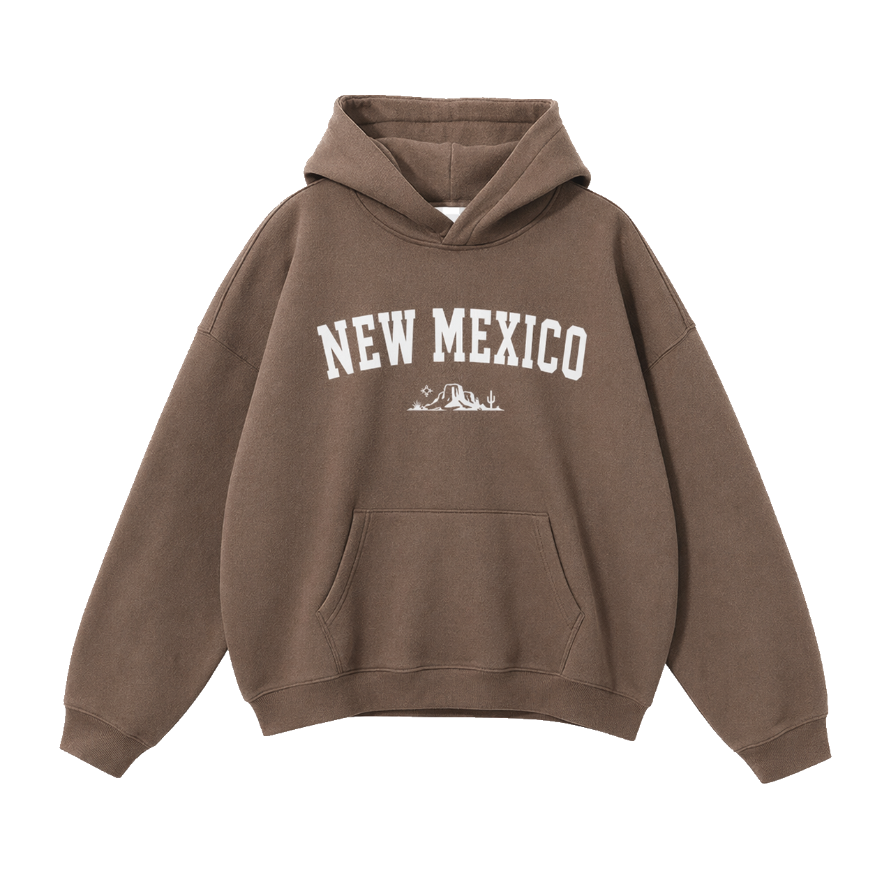 Collection 9 New Mexico Oversize Fleeced Hoodie - Brown front
