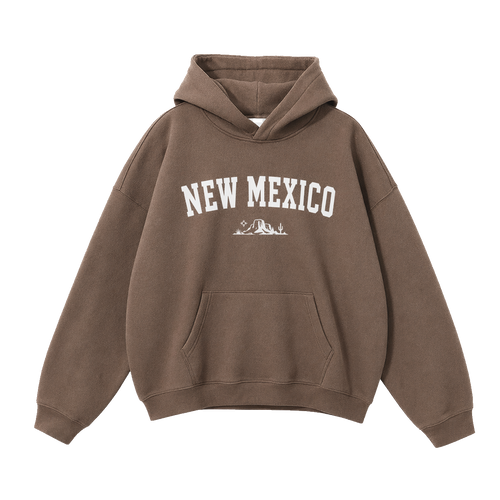 Collection 9 New Mexico Oversize Fleeced Hoodie - Brown front