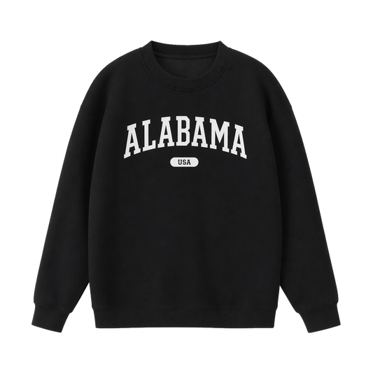 Collection 4 Alabama Essential Heavyweight Crewneck Sweatshirt - Black front