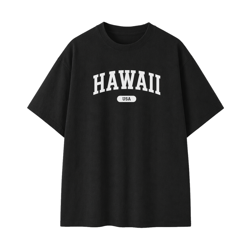 Collection 4 Hawaii Essential Cotton T-Shirt - Black front