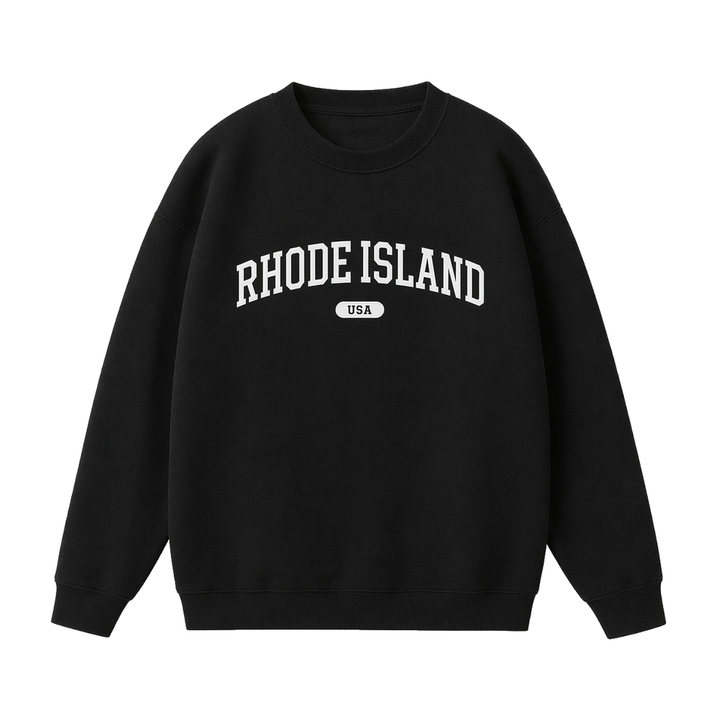 Collection 4 Rhode Island Essential Heavyweight Crewneck Sweatshirt - Black front