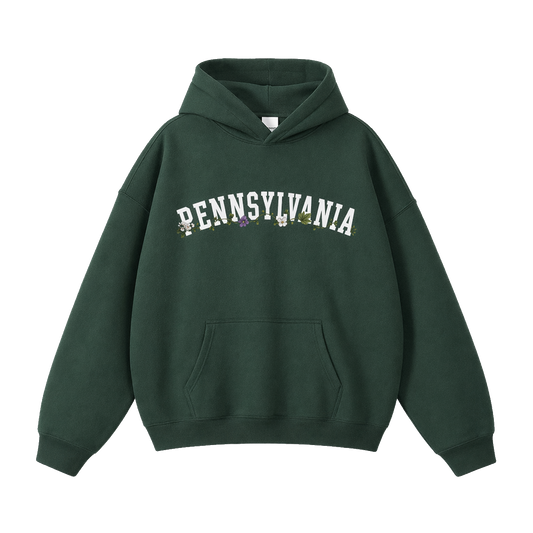 Collection 10 Pennsylvania Oversize Fleeced Hoodie - Eden Green front