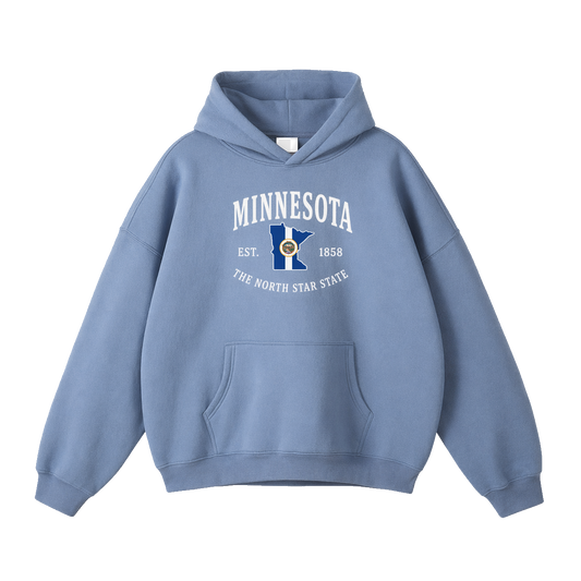 Collection 8 Minnesota Oversize Fleeced Hoodie - Medium Blue front
