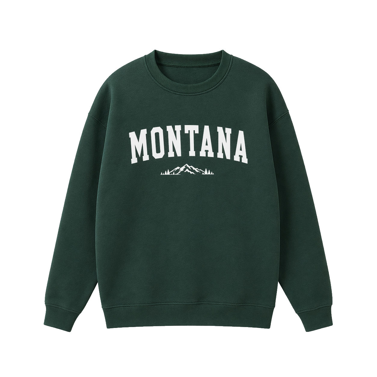 Collection 9 Montana Essential Heavyweight Crewneck Sweatshirt - Dark Green front