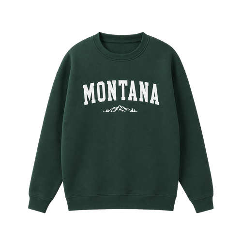 Collection 9 Montana Essential Heavyweight Crewneck Sweatshirt - Dark Green front
