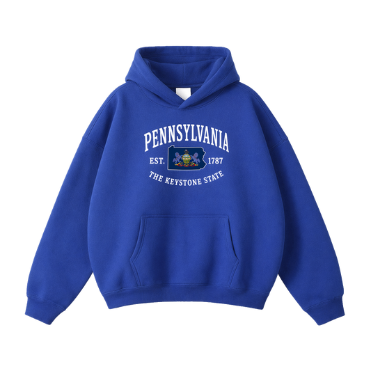 Collection 8 Pennsylvania Oversize Fleeced Hoodie - Klein Blue front