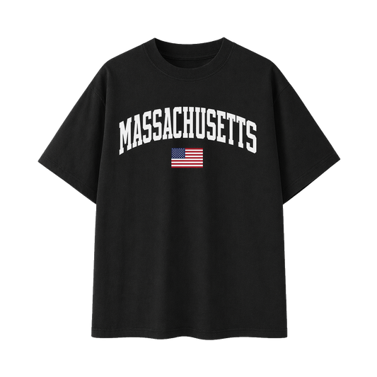 Collection 2 Massachusetts Essential Cotton T-Shirt - Black front