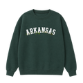Collection 10 Arkansas Essential Heavyweight Crewneck Sweatshirt - Dark Green front