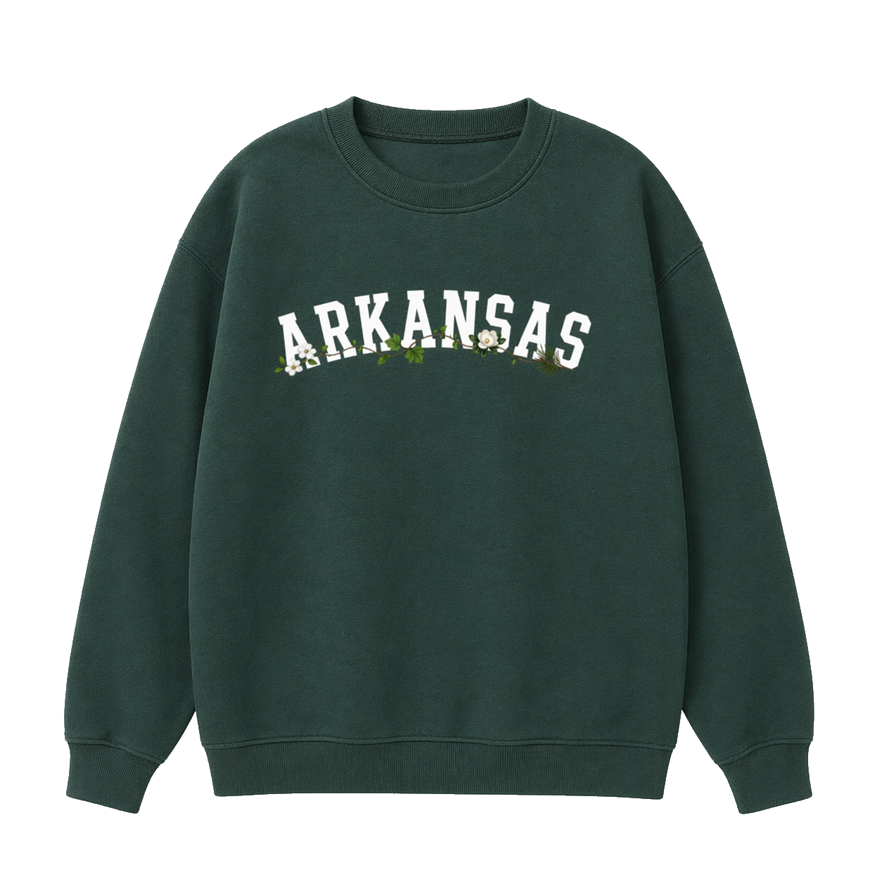 Collection 10 Arkansas Essential Heavyweight Crewneck Sweatshirt - Dark Green front