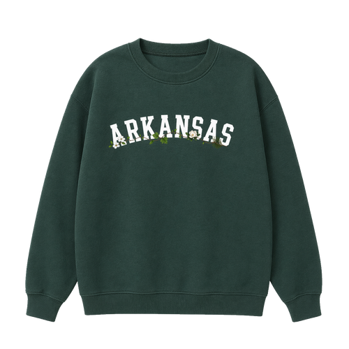 Collection 10 Arkansas Essential Heavyweight Crewneck Sweatshirt - Dark Green front