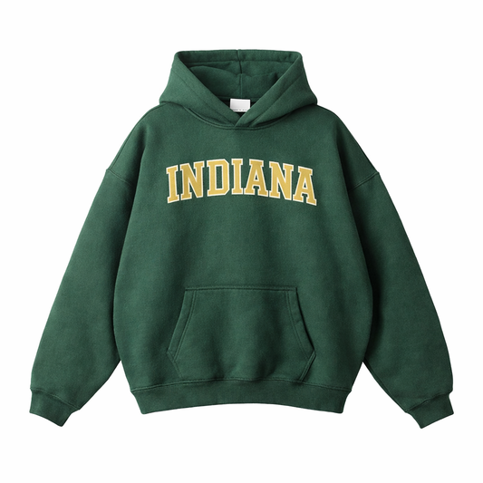 Collection 1 Indiana Oversize Fleeced Hoodie - Eden Green front