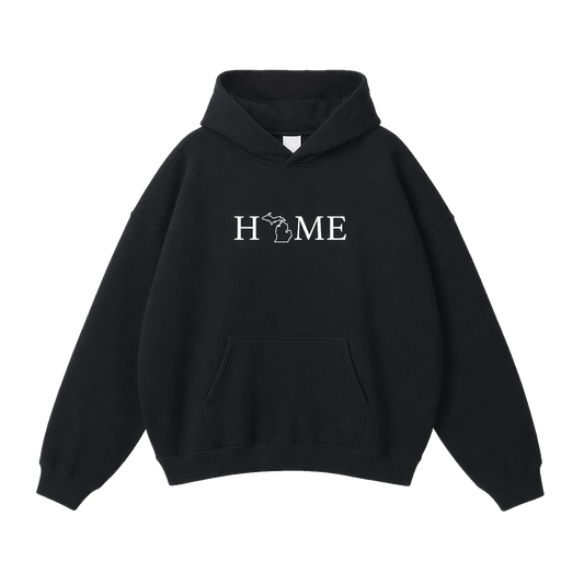 Collection 5 Michigan Oversize Fleeced Hoodie - Black front