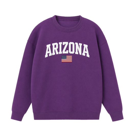 Collection 2 Arizona Essential Heavyweight Crewneck Sweatshirt - Purple front