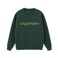 Collection 3 Wisconsin Essential Heavyweight Crewneck Sweatshirt - Dark Green front