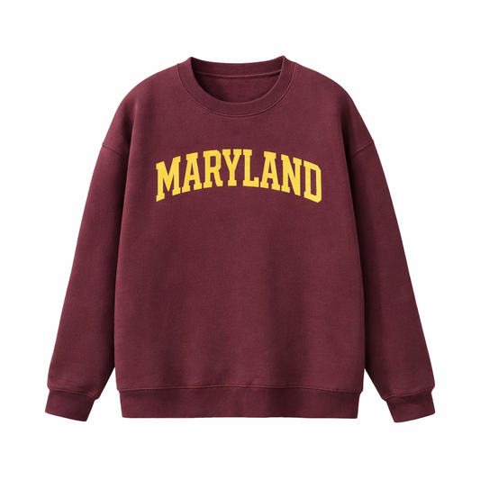 Collection 1 Maryland Essential Heavyweight Crewneck Sweatshirt - Dull Red front