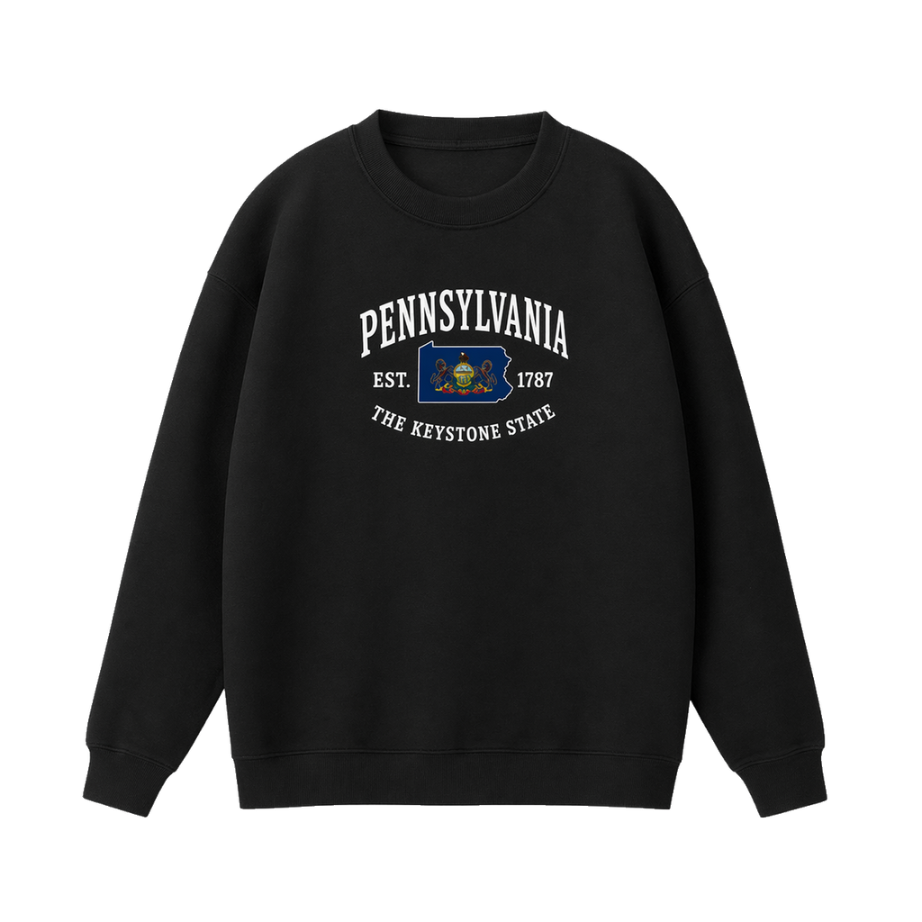 Collection 8 Pennsylvania Essential Heavyweight Crewneck Sweatshirt - Black front