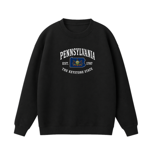 Collection 8 Pennsylvania Essential Heavyweight Crewneck Sweatshirt - Black front