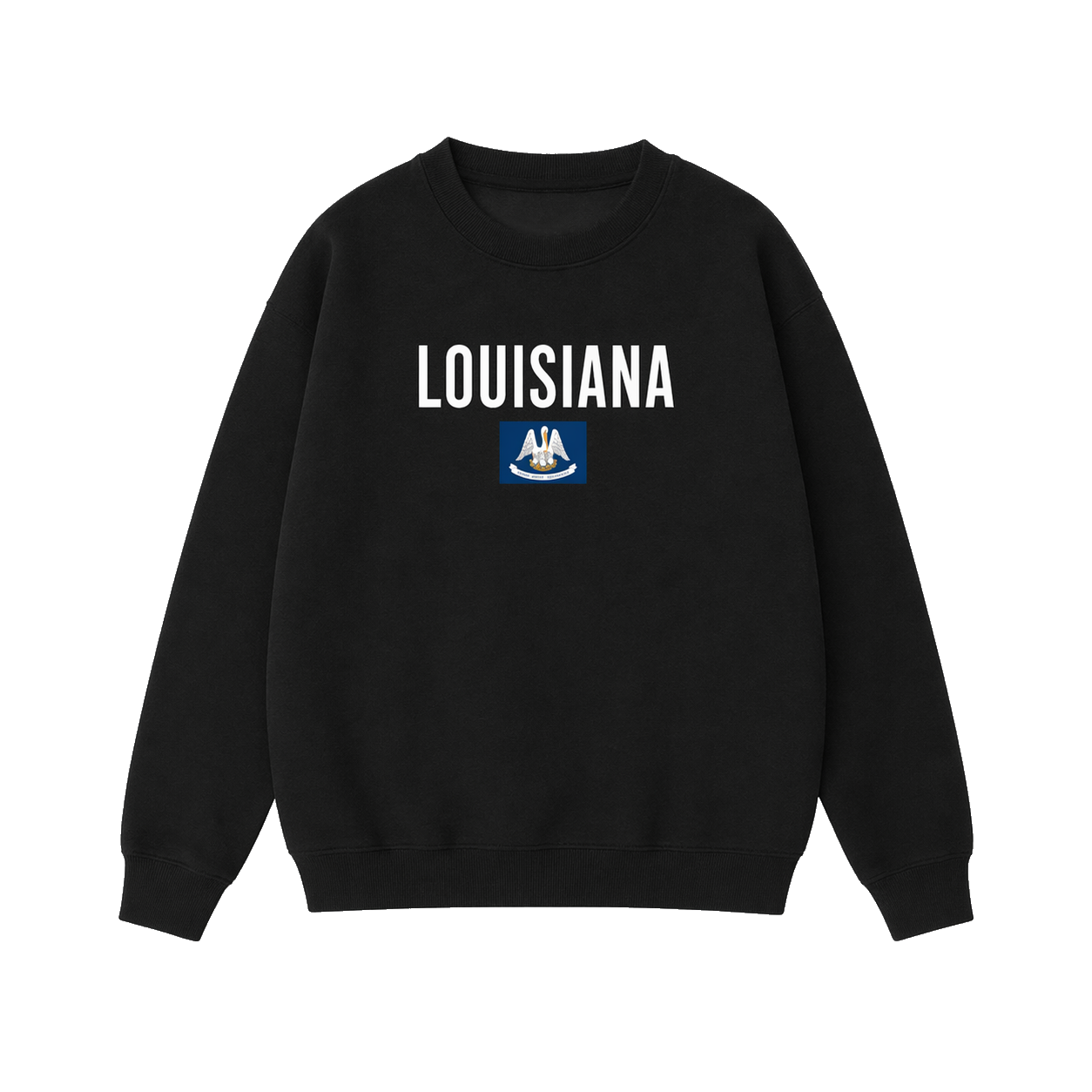 Collection 7 Louisiana Essential Heavyweight Crewneck Sweatshirt - Black front