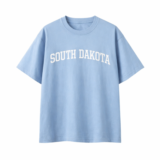 Collection 1 South Dakota Essential Cotton T-Shirt - Light Blue front