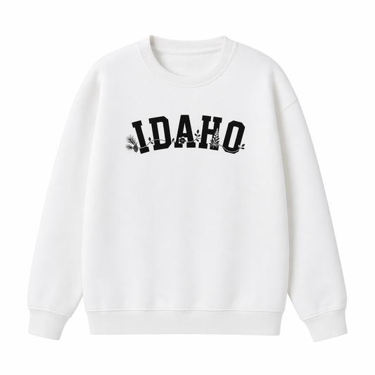 Collection 10 Idaho Essential Heavyweight Crewneck Sweatshirt - White front