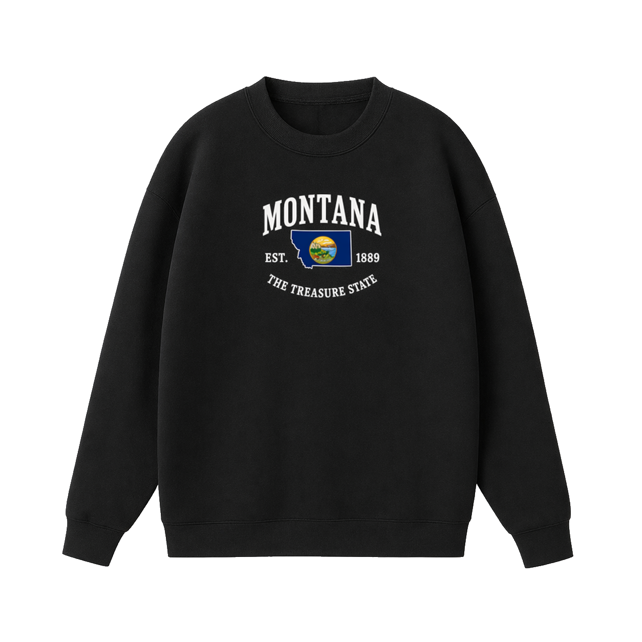 Collection 8 Montana Essential Heavyweight Crewneck Sweatshirt - Black front