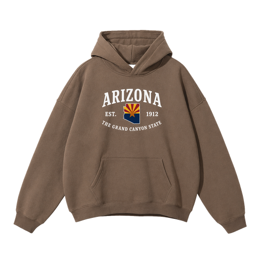 Collection 8 Arizona Oversize Fleeced Hoodie - Brown front