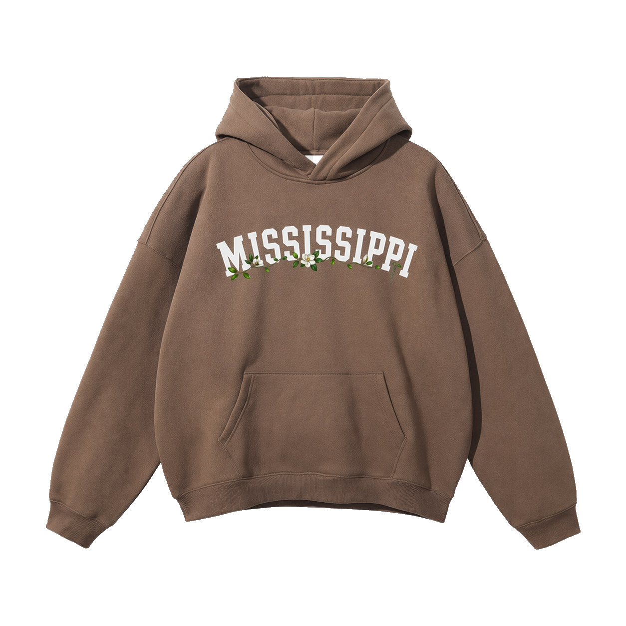 Collection 10 Mississippi Oversize Fleeced Hoodie - Brown front
