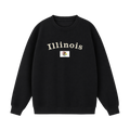 Collection 6 Illinois Essential Heavyweight Crewneck Sweatshirt - Black front