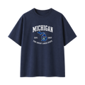 Collection 8 Michigan Essential Cotton T-Shirt - Navy Blue front