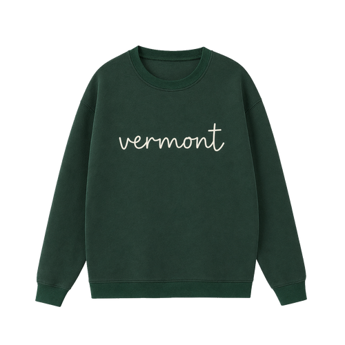 Collection 3 Vermont Essential Heavyweight Crewneck Sweatshirt - Dark Green front