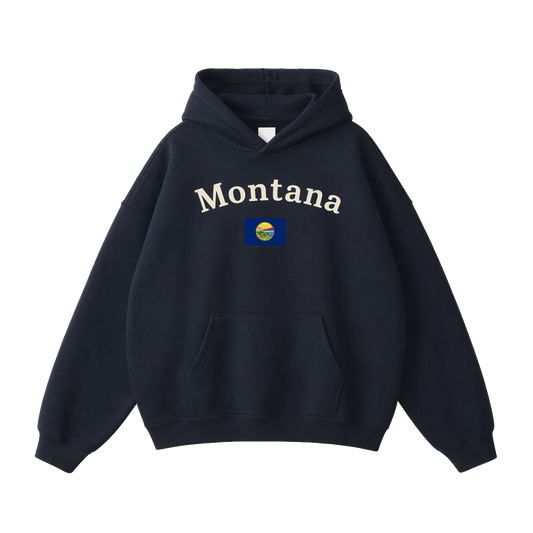 Collection 6 Montana Oversize Fleeced Hoodie - Black front