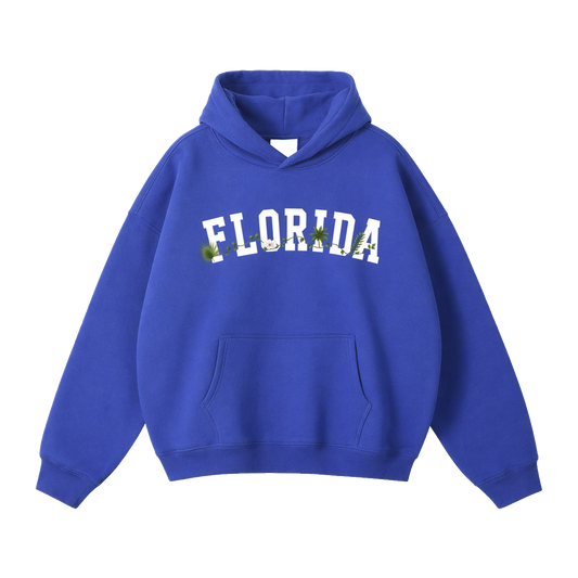 Collection 10 Florida Oversize Fleeced Hoodie - Klein Blue front